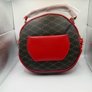 Elegant Red and Brown Designer Women's Bag